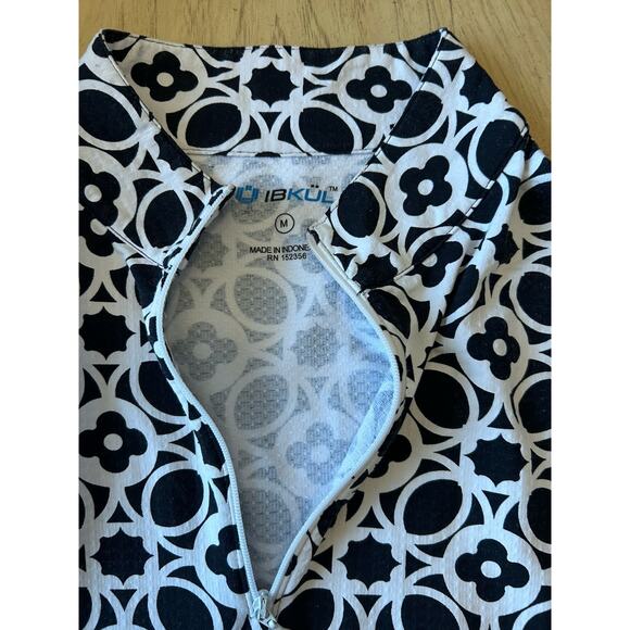 IBKUL 1/4 Zip Pullover Mesh Vent Medallion Print Long Sleeve SPF 50 Womens Med - Picture 7 of 11